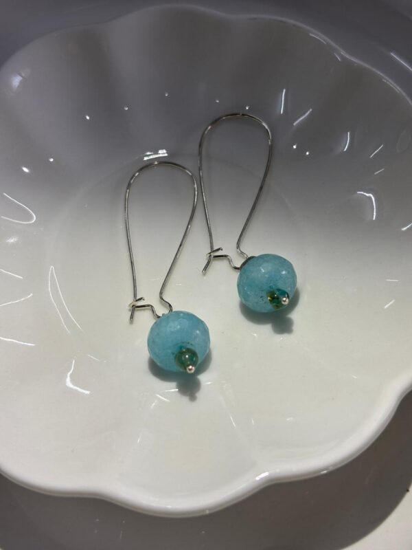 Jade, green aventurine and labradorite Drop Earrings