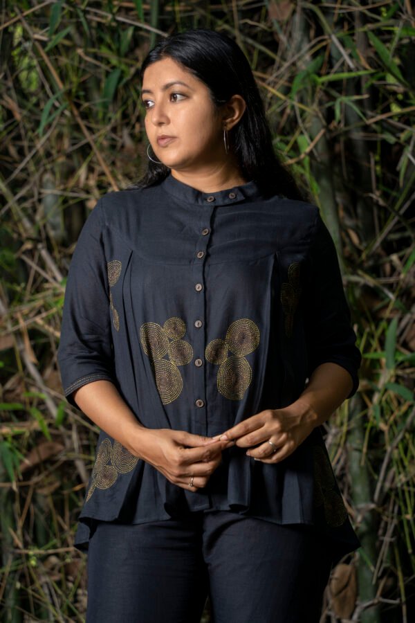 Ava Ripple Moss Cotton Top